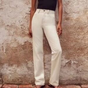 G. By Goop size 25 Janay straight leg jeans high rise beige 100% cotton